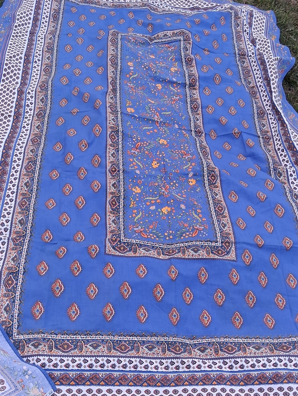 French Provincial style printed cotton tablecloth From Alsace France